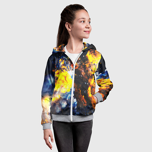 Детская толстовка на молнии Космическая абстракция / 3D-Меланж – фото 4