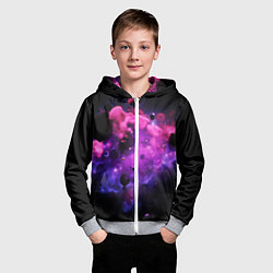 Толстовка на молнии детская Космическая геометрия, цвет: 3D-меланж — фото 2