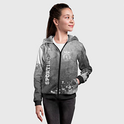 Толстовка на молнии детская Sporting - grey gradient вертикально, цвет: 3D-черный — фото 2