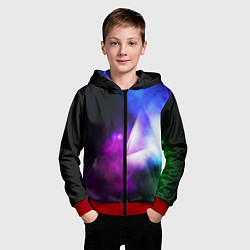 Толстовка на молнии детская Космос геометрия, цвет: 3D-красный — фото 2
