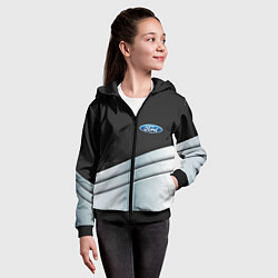 Толстовка на молнии детская FORD metal texture, цвет: 3D-черный — фото 2