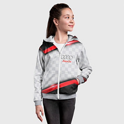 Толстовка на молнии детская AUDI auto texture, цвет: 3D-меланж — фото 2