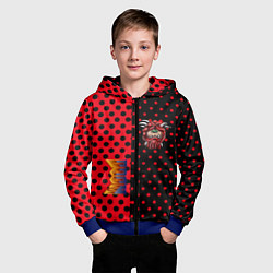 Толстовка на молнии детская Doom pattern steell, цвет: 3D-синий — фото 2