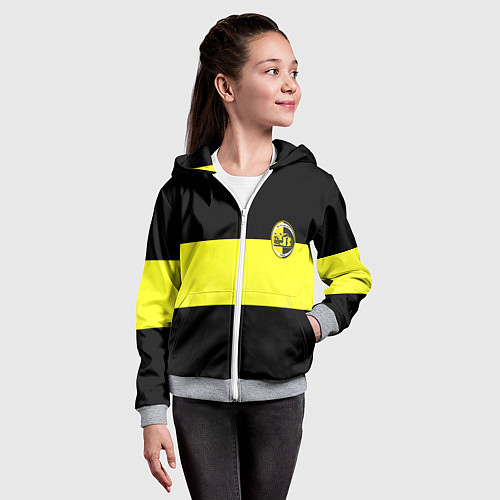 Детская толстовка на молнии Янг бойс полоса / 3D-Меланж – фото 4