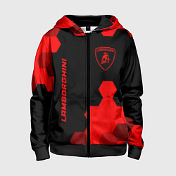 Детская толстовка на молнии Lamborghini - red gradient вертикально