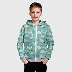 Толстовка на молнии детская Гусики, цвет: 3D-меланж — фото 2