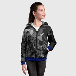 Толстовка на молнии детская Битое стекло, цвет: 3D-синий — фото 2