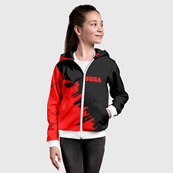 Толстовка на молнии детская SEGA краски красные, цвет: 3D-белый — фото 2