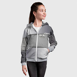 Толстовка на молнии детская Honda metal steel, цвет: 3D-меланж — фото 2