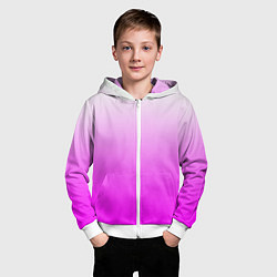 Толстовка на молнии детская Gradient color pink, цвет: 3D-белый — фото 2