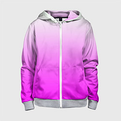 Толстовка на молнии детская Gradient color pink, цвет: 3D-меланж