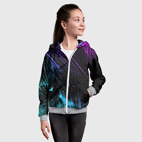 Детская толстовка на молнии Градиент - космос / 3D-Меланж – фото 4