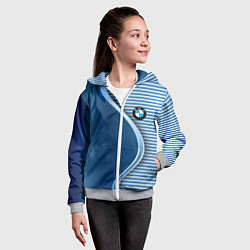 Толстовка на молнии детская BMW текстура, цвет: 3D-меланж — фото 2