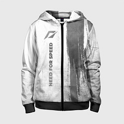 Толстовка на молнии детская Need for Speed - white gradient по-вертикали, цвет: 3D-черный