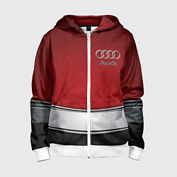 Толстовка на молнии детская Audi metal car steel, цвет: 3D-белый