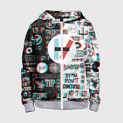 Детская толстовка на молнии Twenty one pilots glitch pattern