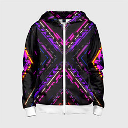 Толстовка на молнии детская Marshmello geometry neon, цвет: 3D-белый