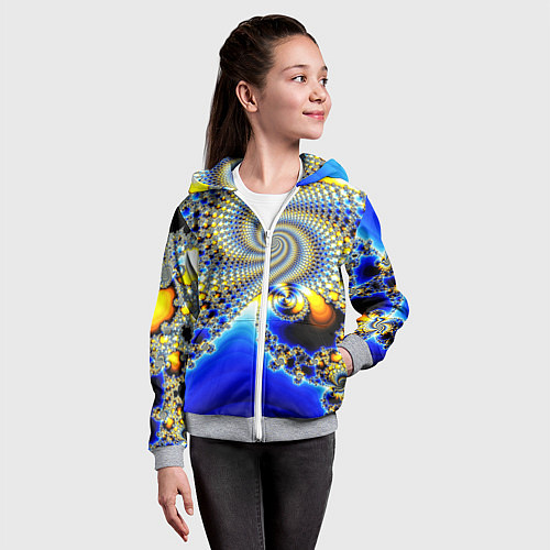 Детская толстовка на молнии Фрактальный психоделики узор / 3D-Меланж – фото 4