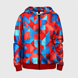 Детская толстовка на молнии Сине красная абстракция