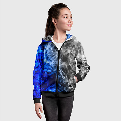 Детская толстовка на молнии Столкновение дыма / 3D-Черный – фото 4