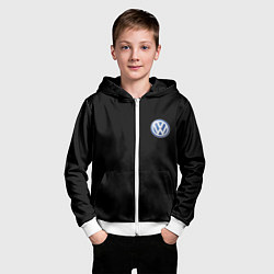 Толстовка на молнии детская Volkswagen logo auto, цвет: 3D-белый — фото 2