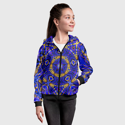 Детская толстовка на молнии Оптический узор текстура / 3D-Черный – фото 4