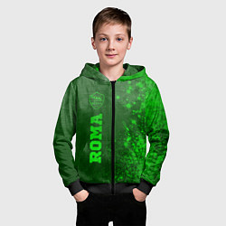 Толстовка на молнии детская Roma - green gradient по-вертикали, цвет: 3D-черный — фото 2