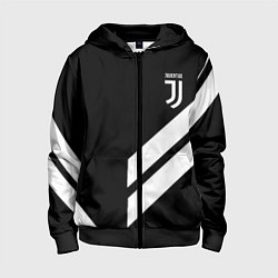 Толстовка на молнии детская Juventus line white, цвет: 3D-черный