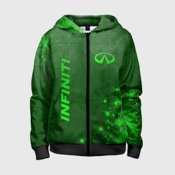 Детская толстовка на молнии Infiniti - green gradient вертикально