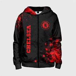 Толстовка на молнии детская Chelsea - red gradient вертикально, цвет: 3D-черный