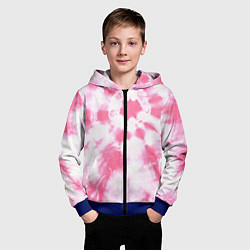 Толстовка на молнии детская Розовый тай дай, цвет: 3D-синий — фото 2