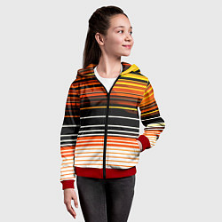 Толстовка на молнии детская Разноцветные вертикальные линии, цвет: 3D-красный — фото 2