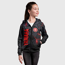 Толстовка на молнии детская Yamaha - плиты с эффектом свечения, цвет: 3D-черный — фото 2