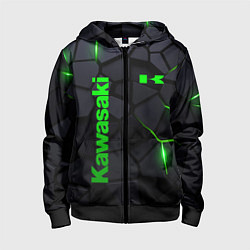 Детская толстовка на молнии Kawasaki - плиты с эффектом свечения