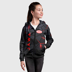 Толстовка на молнии детская Jawa - плиты с эффектом свечения, цвет: 3D-черный — фото 2