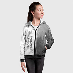 Толстовка на молнии детская Poppy Playtime - white gradient по-вертикали, цвет: 3D-черный — фото 2