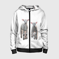 Детская толстовка на молнии Ягнята овцы