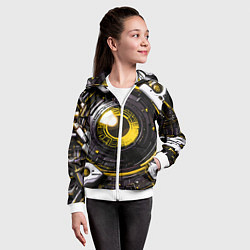 Толстовка на молнии детская Жёлтая сфера киберпанк, цвет: 3D-белый — фото 2