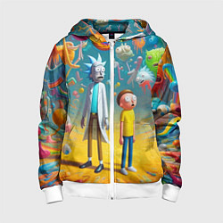 Детская толстовка на молнии Рик и Морти - сюрреалистическая фантазия