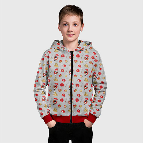 Детская толстовка на молнии Щелкунчик и игрушки / 3D-Красный – фото 3