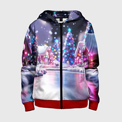Детская толстовка на молнии Новогоднее настроение фонариков
