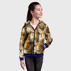 Толстовка на молнии детская Зайцы, цвет: 3D-синий — фото 2