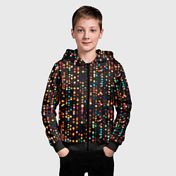 Толстовка на молнии детская Мерцающие новогодние гирлянды, цвет: 3D-черный — фото 2
