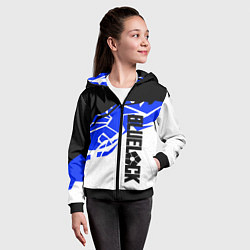 Толстовка на молнии детская Блюлок - абстракция синяя, цвет: 3D-черный — фото 2