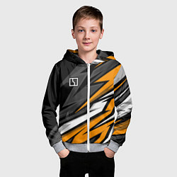 Толстовка на молнии детская Zeekr - orange colors, цвет: 3D-меланж — фото 2