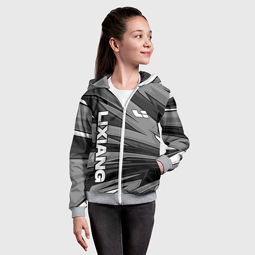 Детская толстовка на молнии Lixiang - монохромный серый / 3D-Меланж – фото 4