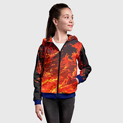 Толстовка на молнии детская Багровый огненный закат, цвет: 3D-синий — фото 2
