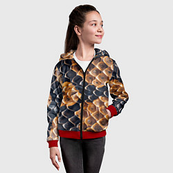 Толстовка на молнии детская Змеиный талисман, цвет: 3D-красный — фото 2