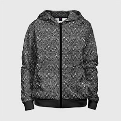 Толстовка на молнии детская Чёрный с белым текстурированный, цвет: 3D-черный