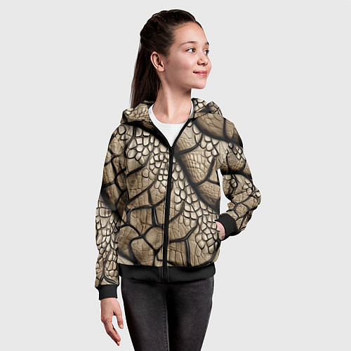 Детская толстовка на молнии Найди змею / 3D-Черный – фото 4